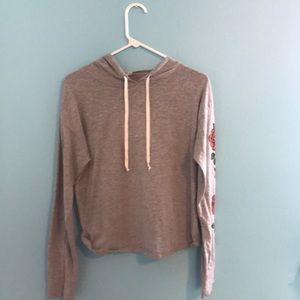 Grey , Light Weight Sweater , Rose Sleeve